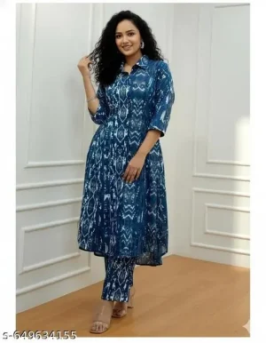 Classic Charm Kurti & Pant Set - Orange